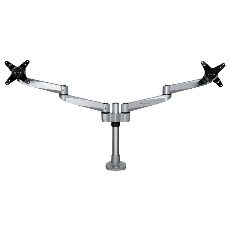 SOPORTE DE ESCRITORIO PREMIUM PARA 2 MONITORES DE HASTA 30 SOPORTE VESA DE ALTURA AJUSTABLE - MONTAJE MORDAJA/OJAL EN ESCRITORIO - PLATA - STARTECH.COM MOD. ARMDUALPS image 3