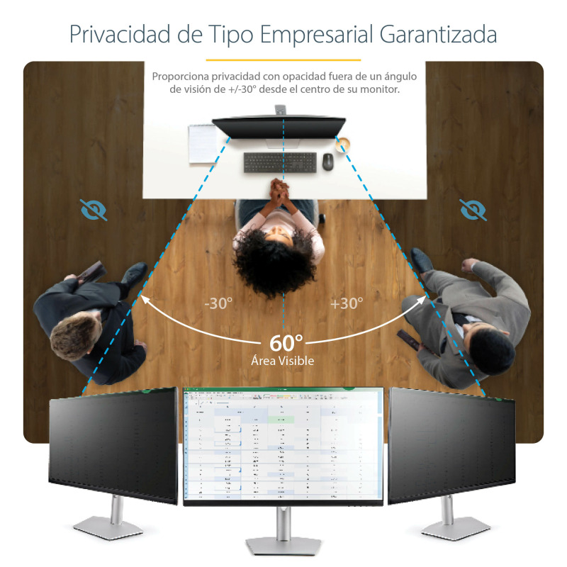 FILTRO DE PRIVACIDAD PARA MONITOR DE 19 PULGADAS - PANTALLA DE PRIVACIDAD PARA REDUCIR LUZ AZUL DE PANTALLA ANCHA 16:10 - MATE/BRILLANTE - ÁNGULO +/-30 GRADOS - STARTECH.COM MOD. PRIVACY-SCREEN-19M image 12