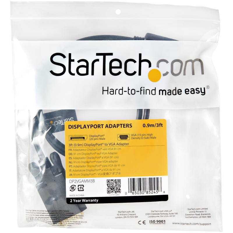CABLE ADAPTADOR DE 91CM CONVERTIDOR DE VIDEO DISPLAYPORT DP A VGA - ACTIVO - 1080P - NEGRO - STARTECH.COM MOD. DP2VGAMM3B image 5