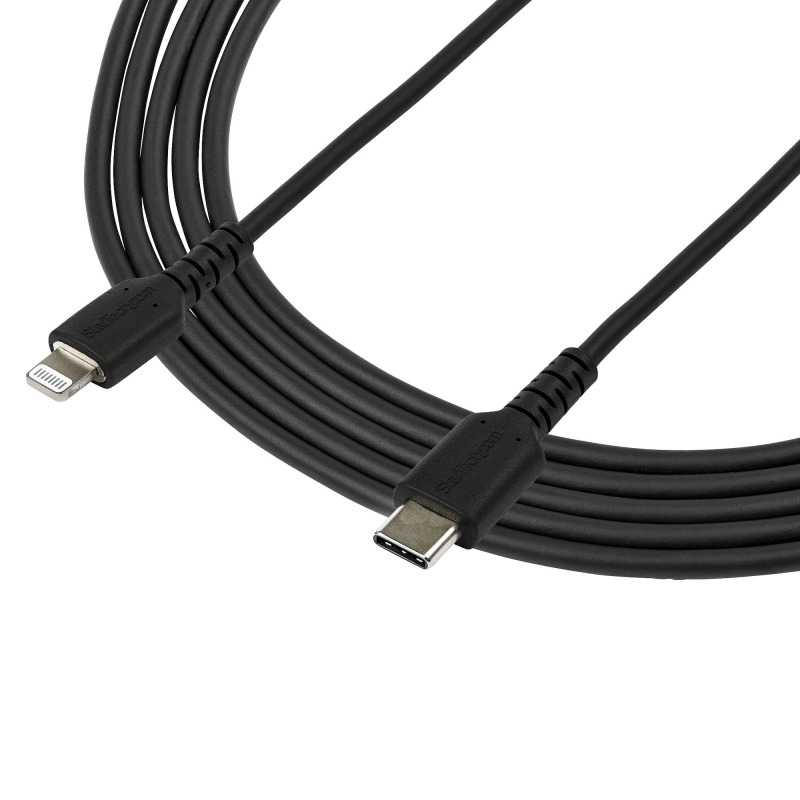 CABLE DE CARGA DE 2M USB-C A LIGHTNING - COLOR NEGRO - CABLE USB DE CARGA Y ALTA RESISTENCIA - CERTIFICADO MFI APPLE - STARTECH.COM MOD. RUSBCLTMM2MB image 4