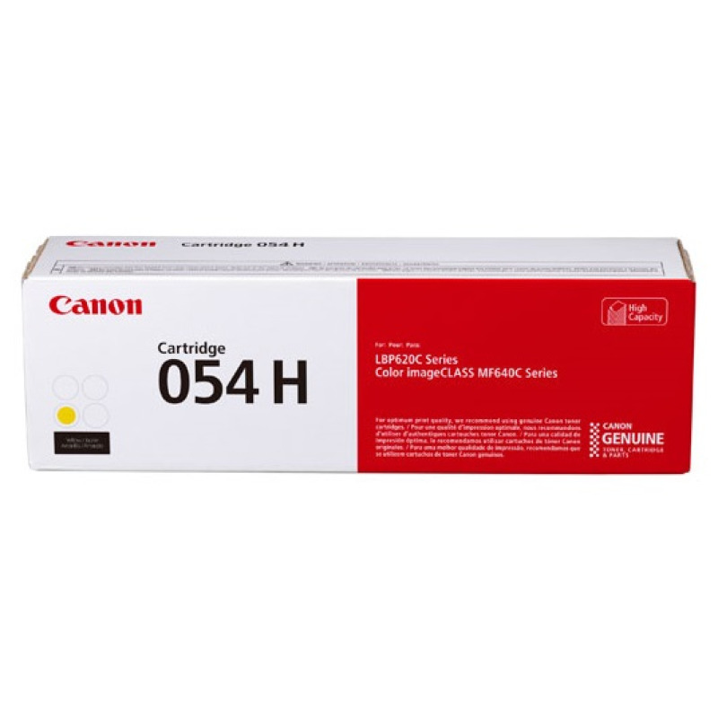 TONER CANON 054 H AMARILLO,RENDIMIENTO 2,300 PAGINAS,COMPATIBLE: LBP622CDW,MF642CDW,MF644CDW