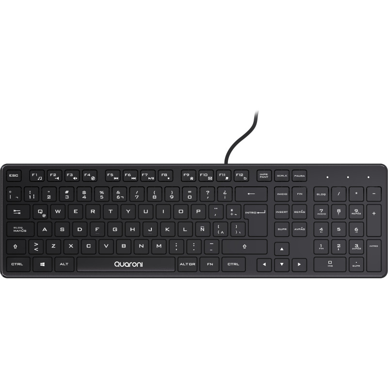 KIT TECLADO Y MOUSE OPTICO QUARONI ALAMBRICO COLOR NEGRO