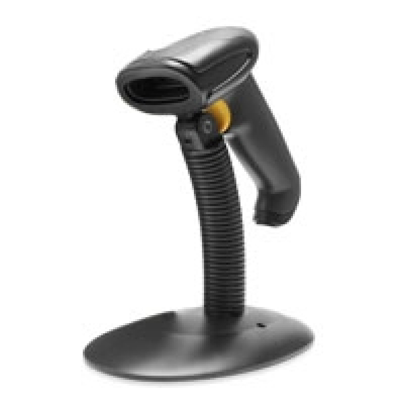 LECTOR DE CODIGOS DE BARRA GHIA GSLB1 / 1D / LASER / USB / CON BASE / NEGRO