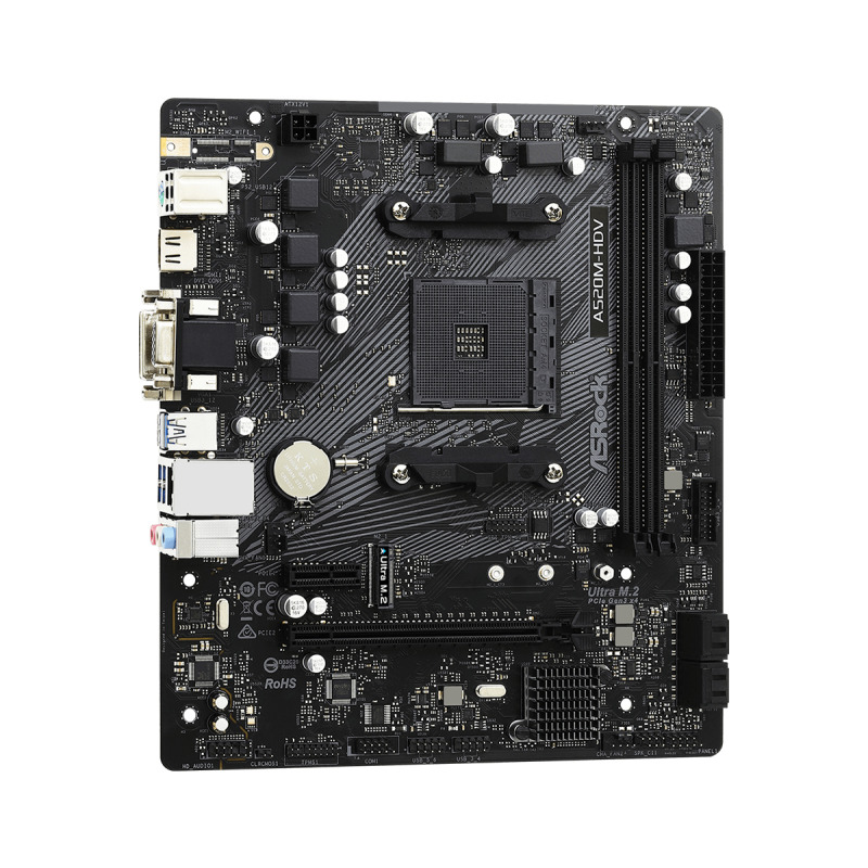 MB ASROCK A520M AMD AM4 / DDR4 4733 / 1 X PCIE 3.0 X16 / D-SUB / DVI-D / HDMI / 6 X USB 3.2 / GAMA BAJA image 4