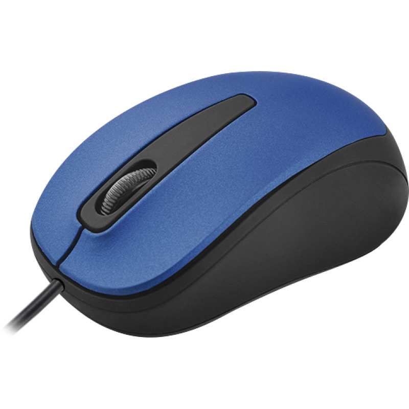 MOUSE OPTICO QUARONI ALAMBRICO COLOR AZUL 1200 DPI