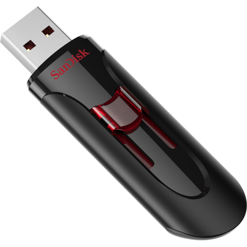 MEMORIA SANDISK 64GB USB 3.0 CRUZER GLIDE Z600 NEGRO C/ROJO SDCZ600-064G-G35