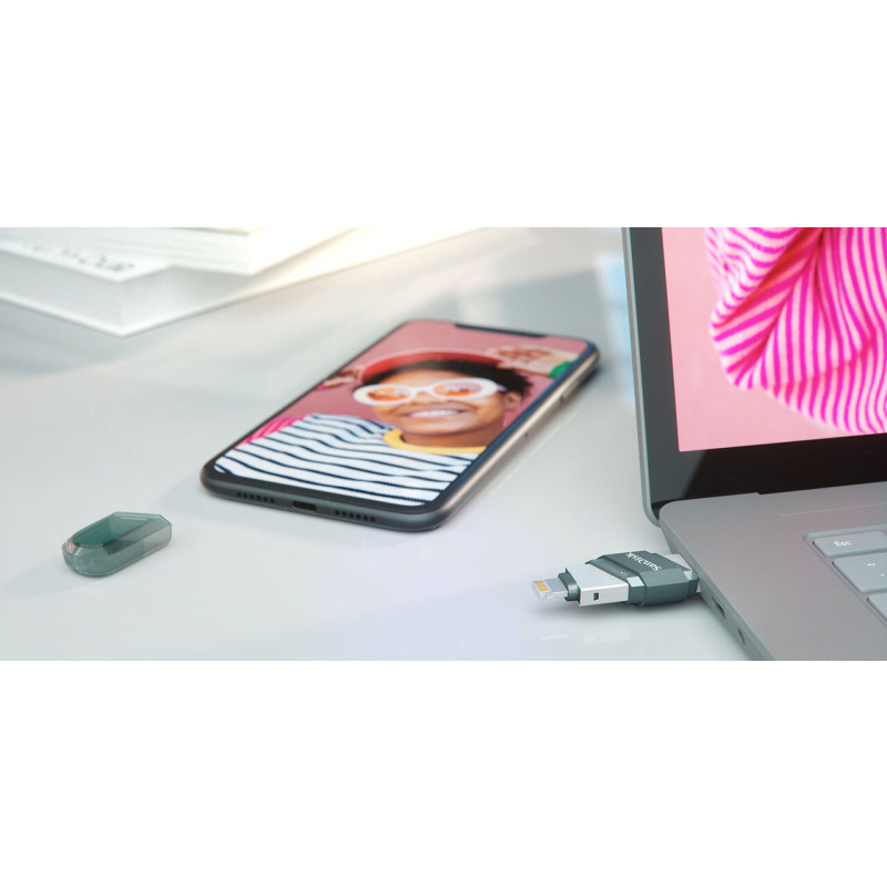 MEMORIA SANDISK 256GB IXPAND FLASH DRIVE FLIP PARA IPHONE/IPAD LIGHTNING/USB 3.1 METLICA CON TAPA DE PLASTICO SDIX90N-256G-GN6NE image 11