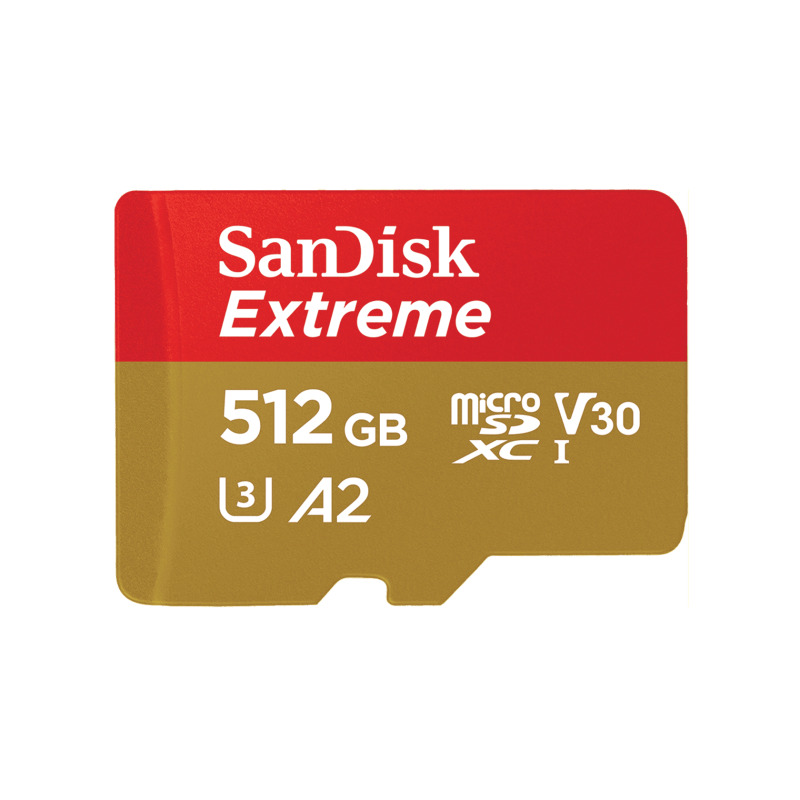 MEMORIA SANDISK MICRO SDXC 512GB EXTREME 190MB/S 4K CLASE 10 A2 V30 C/ADAPTADOR SDSQXAV-512G-GN6MA
