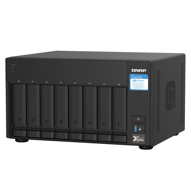 NAS QNAP TS-832PX-4G/ 8 BAHIAS SATA HDD DE 3,5/ NUCLEO CUADRUPLE 1.7GHZ/4GB DDR4 SODIMM AMPLIABLE A 16GB/2 PTO 2,5 GBE /2 PTO 10 GBE /USB 3.2 X3/ HOTSWAP/ NO INCLUYE DISCOS/ HASTA 144TB image 5