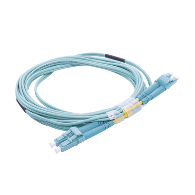 Jumper de Fibra Óptica Multimodo OM4 50/125 LCLC OFNR Riser 20 mm Dúplex Aqua 3 metros image 4