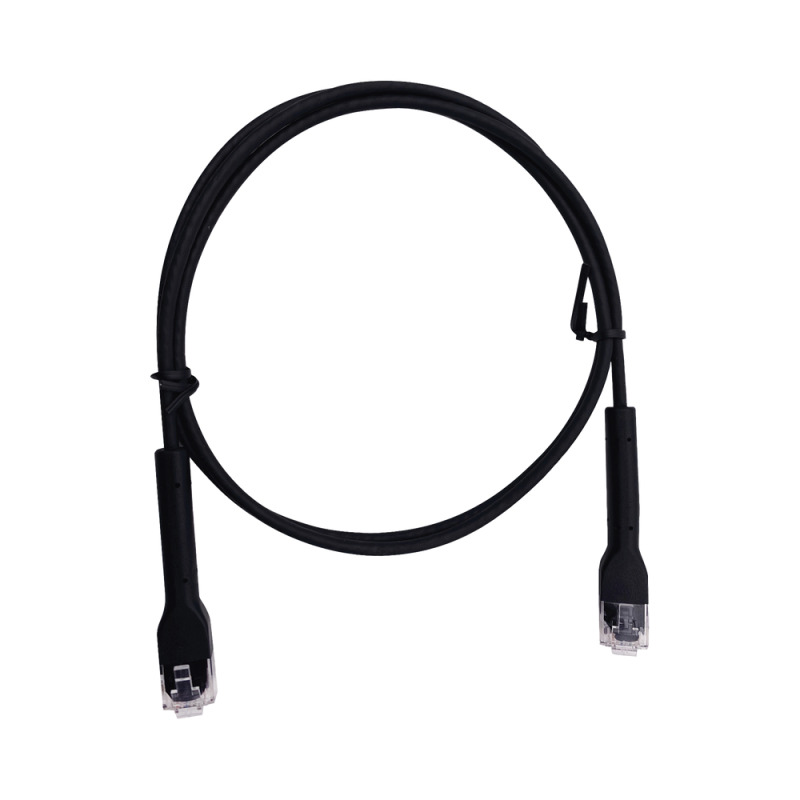 Cable de Parcheo Ultra Slim Con Bota Flexible UTP Cat6  15 m Negro Diámetro Reducido