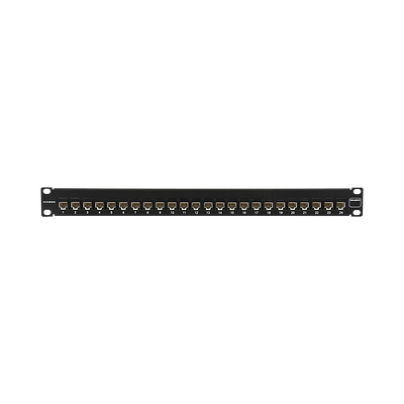 Patch Panel UltraMAX UTP Precargado con Jacks Cat6A 24 Puertos Plano 1U