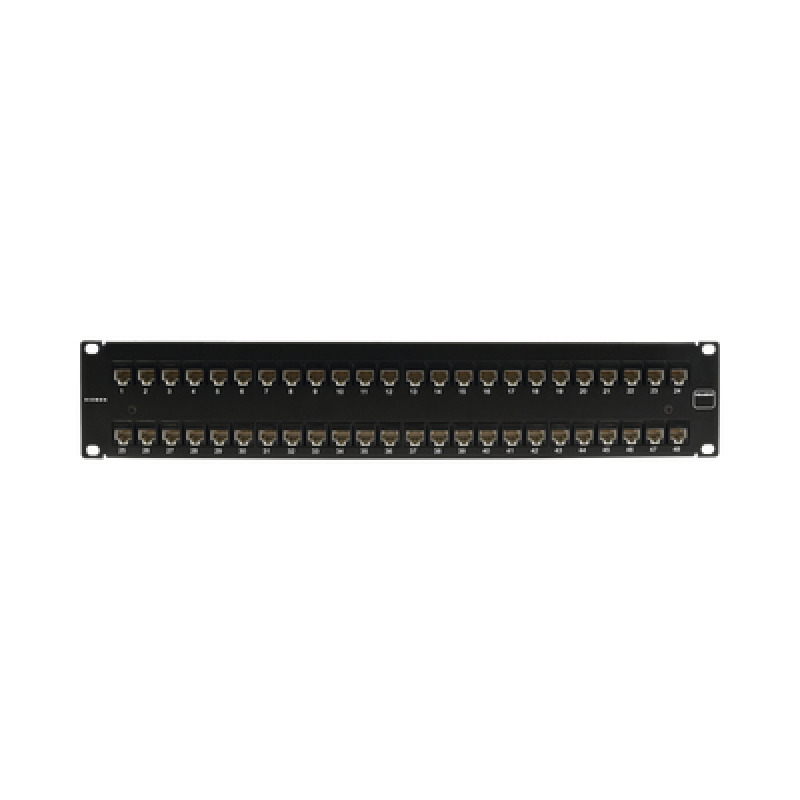 Patch Panel UltraMAX UTP Precargado con Jacks Cat6A 48 Puertos Plano 2U