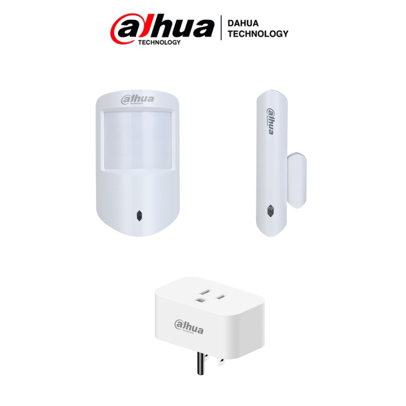 DAHUA PAQUETE SMART HOME - Paquete de periféricos para sistemas de intrusión, Incluye: 1 PIR (sensor de movimiento), 1 Contacto magnético y 1 Conector inteligente, Domotización de hogares, Compatible con HUB 1.0 y 2.0, Configurables desde la app