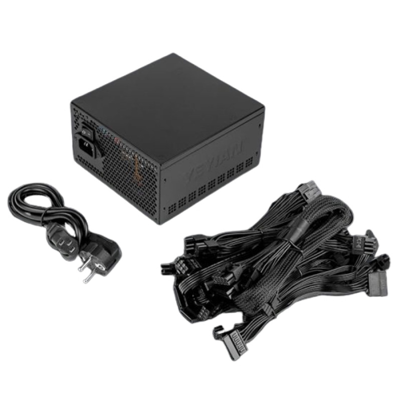 FUENTE DE PODER YEYIAN (YFG-85031-01) 850W, MODULAR, 80PLUS ORO, VENTILADOR DE 140 MM, NEGRO image 4