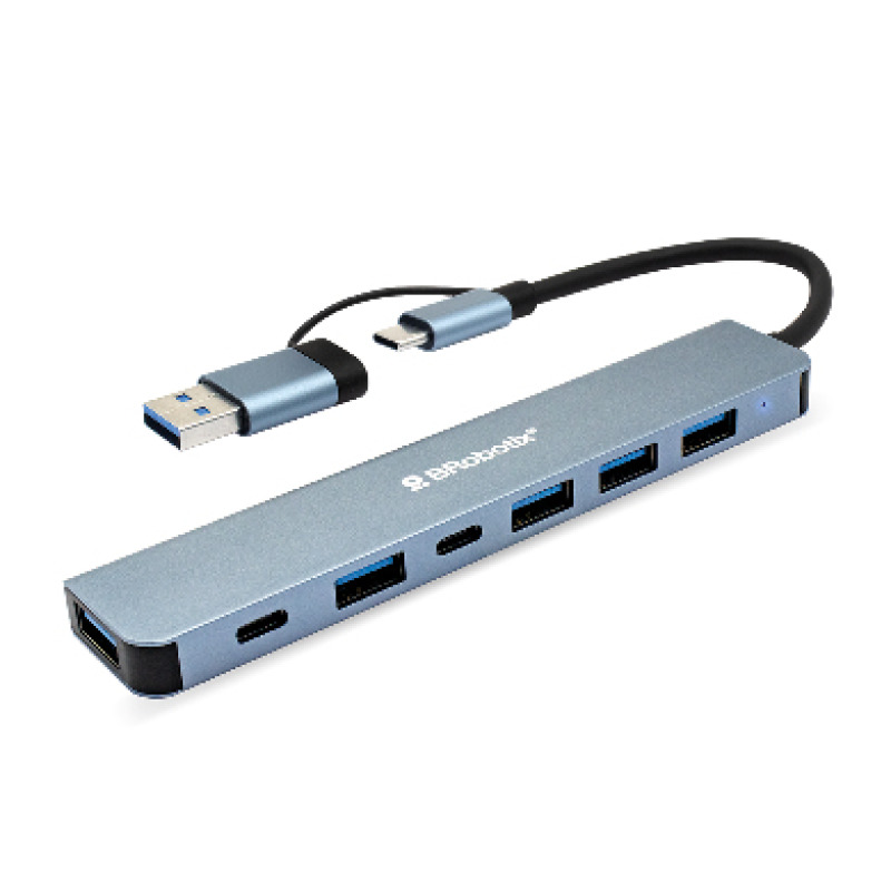 DOCKING STATION BROBOTIX 7 EN 1 USB V3.0 CONECTOR DUAL TIPO C Y TIPO A