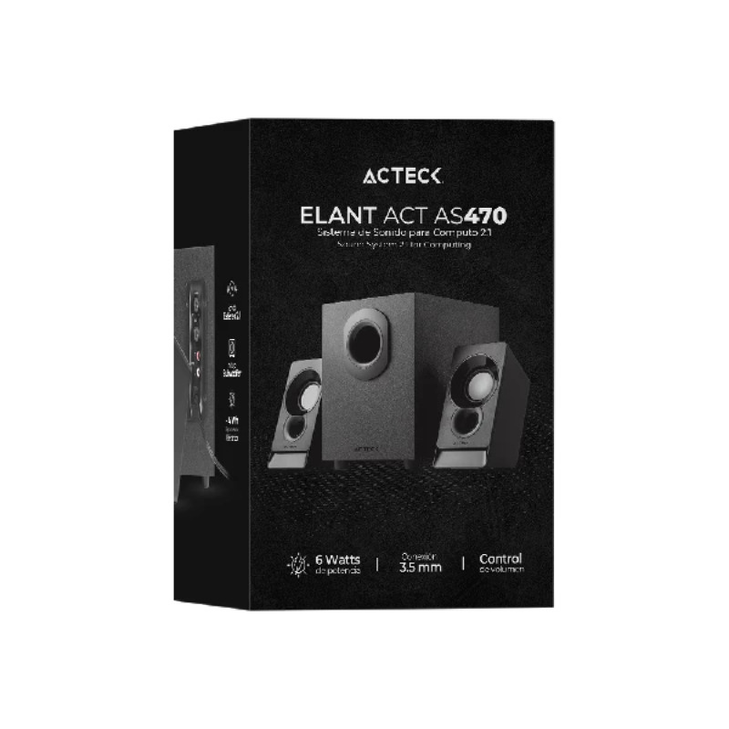 Bocinas Acteck 2.1 Subwoofer Elant Act AS470 Advanced Series Negro image 6