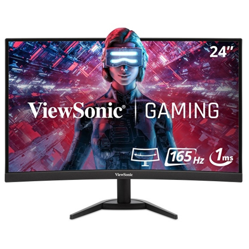 MONITOR LED VIEWSONIC GAMER 24 PULGADAS / FULL HD 1920X1080P / HDMI / DISPLAY PORT/ FREESYNC / CURVO 1500R / 165 HZ / 1 MS /BOCINAS INTEGRADAS/ 3 AÑOS DE GARANTIA