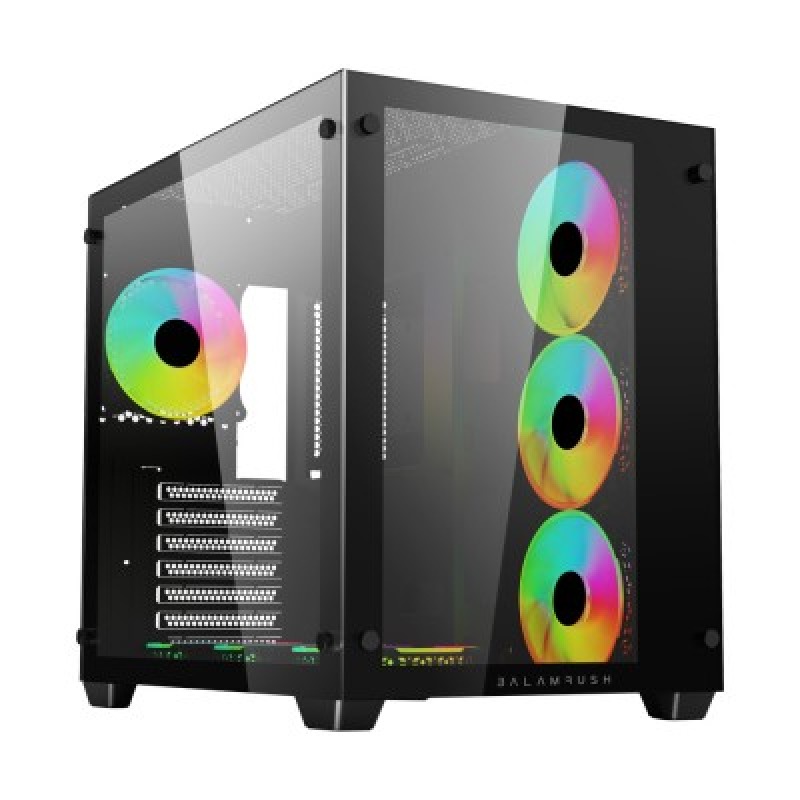 GABINETE GAMER BALAM RUSH TANK PRO GM930 / ATX - MINI TORRE / MICRO ATX - MINI ITX / PANEL CRISTAL TEMPLADO REMOVIBLE / VENTILADOR RGB / MALLA METALICA / 2 X SSD - 2 X HDD / NEGRO / BR-935944 image 2