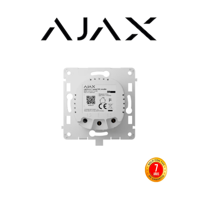 AJAX LightCore (1-Gang) - Interruptor sencillo modular para LightSwitch. Función inteligente de automatización. Conexión inalámbrica Jeweller