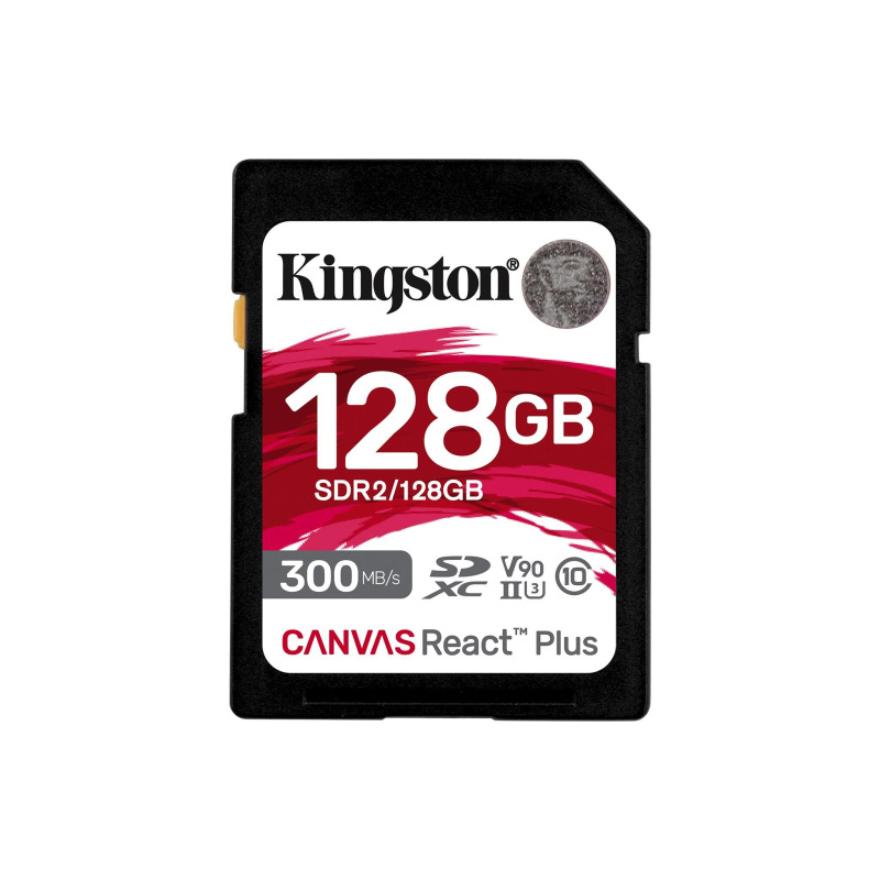 MEMORIA FLASH SD KINGSTON SDXC CANVAS REACT PLUS 128GB 300R/260W UHS-II U3 V90 (SDR/128GB)