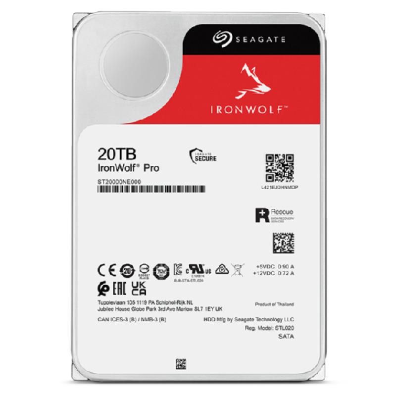 DISCO DURO INTERNO SEAGATE IRONWOLF PRO 20TB 3.5 ESCRITORIO SATA3 6GB/S 256MB 7200RPM 24X7 HOT-PLUG NAS SIN LIMITE DE BAHIAS image 4