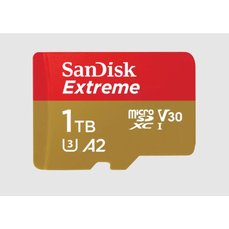 MEMORIA SANDISK MICRO SDXC 1TB EXTREME 190MB/S 4K CLASE 10 A2 V30 C/ADAPTADOR SDSQXAV-1T00-GN6MA