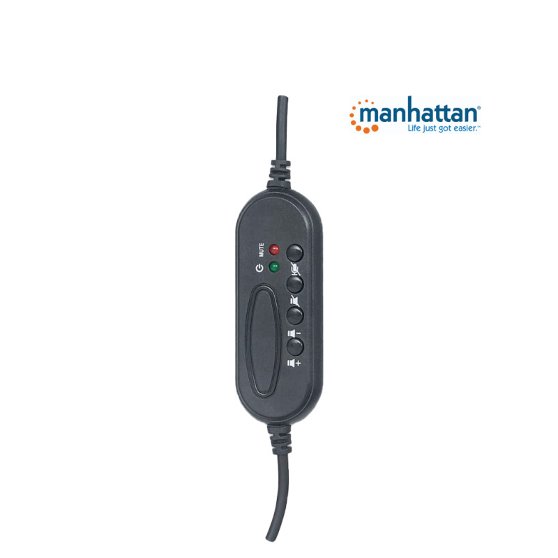 MANHATTAN 176088 - Audífonos USB para videojuegos, con luces LED Para PC, PS3 y PS4, micrófono retráctil integrado, función de control de audio, cable USB de 1,8 m integrado, color negro y azul image 9