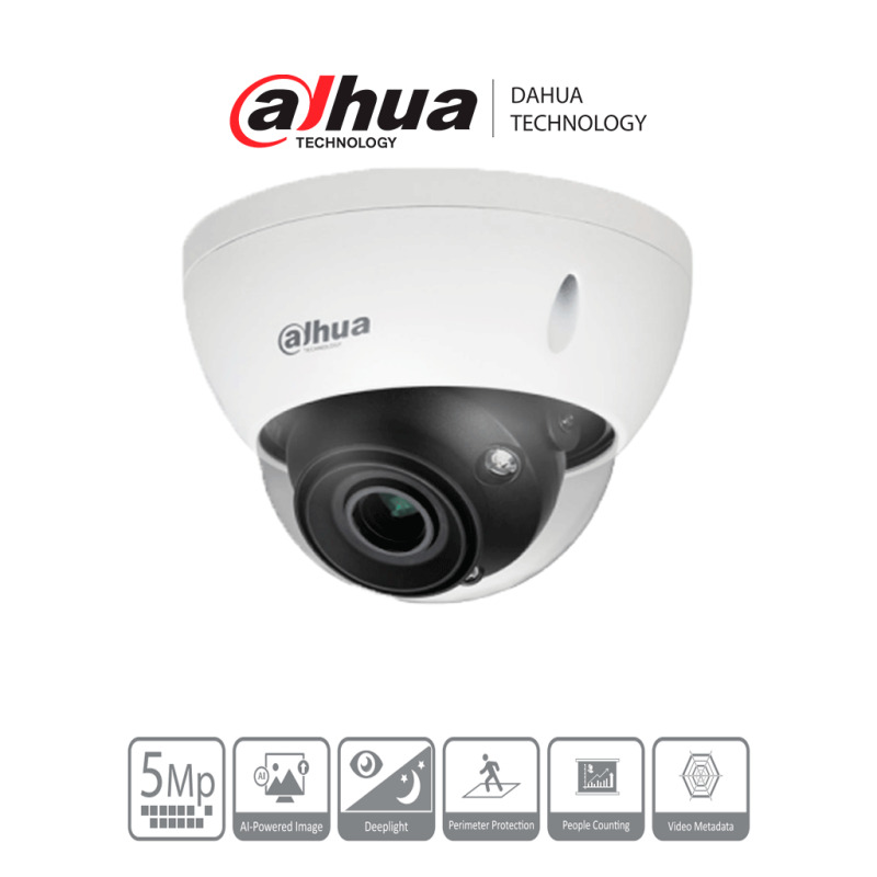 DAHUA  IPC-HDBW5541E-ZE - Cámara IP Domo de 5 Megapíxeles/  WizMind/ Lente Motorizado/ LED IR 40m/ metadatos de video/ E&S de Alarma y Audio/ Ranura para Micro SD/ ePoE/ Protección IP67 e IK10/ SMD 3.0/ Acupick