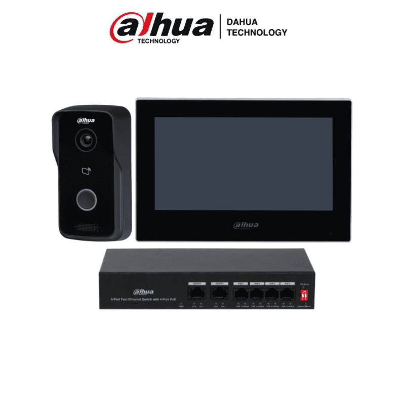 DAHUA KTP03 - Kit de Videportero IP/ Monitor de 7 Pulgadas. Frente de Calle y Switch PoE/ 6&1 E&S de Alarma/ Frente de Calle IP65/ IR/ Apertura Remota/ Controla 2 Puertas/ Switch de 4 Puertos PoE 10/100/ 2 Puertos Uplink/ #LoNuevo image 2