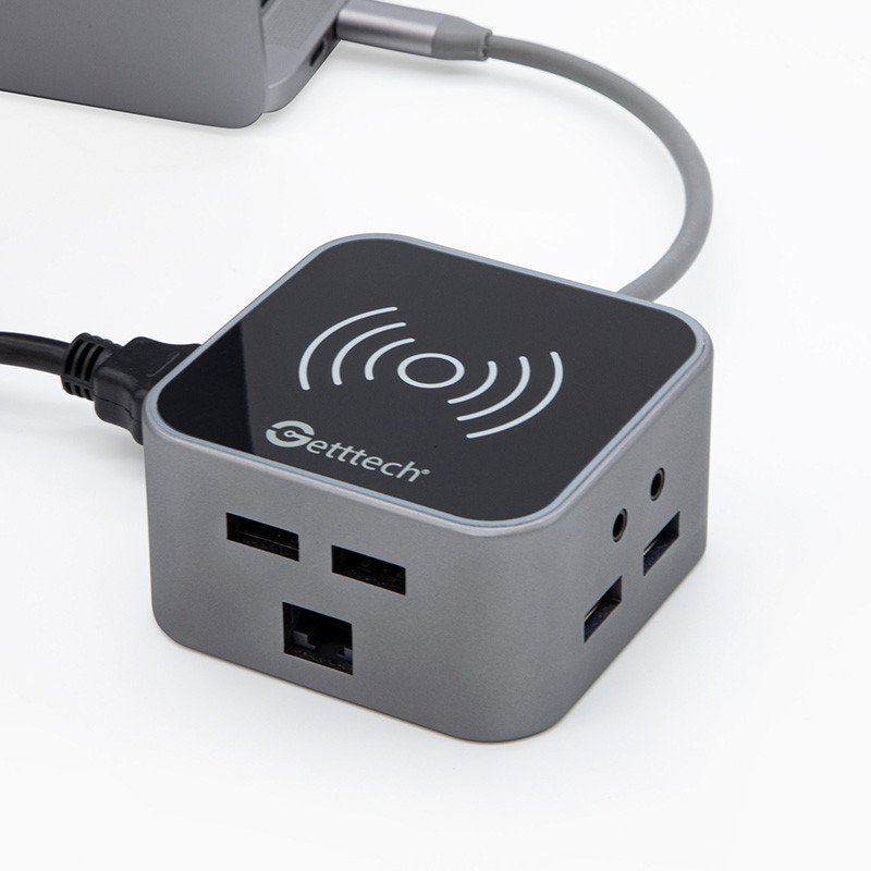 Getttech GHW-69401 nodo concentrador USB 3.2 Gen 1 (3.1 Gen 1) Type-C Negro, Plata image 6