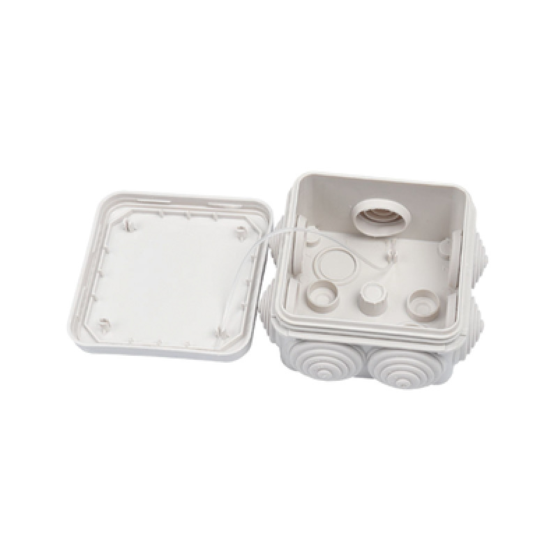 Caja DerivaciónConexión de Plástico 100 X 100 X 54 mm con 7 Glándulas de Goma Para Instalaciones Comerciales Residenciales e Industriales Incluye Tornillería para su Tapa