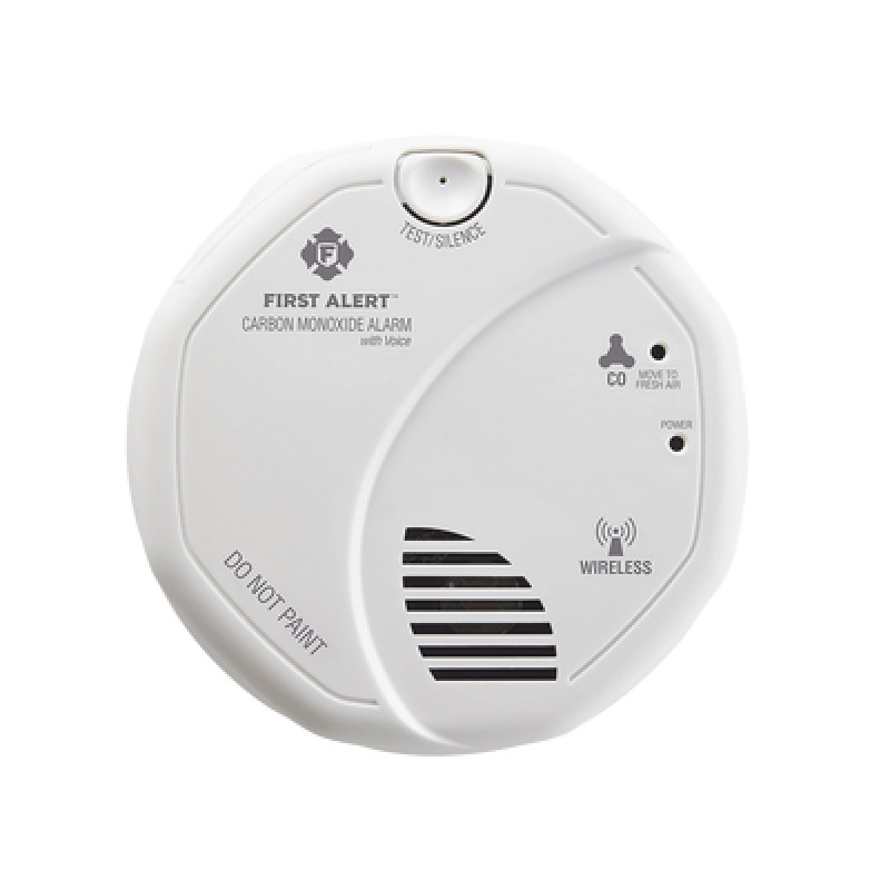Alarma de monóxido de carbono CO interconectada inalámbricamente con voz y ubicación de la alerta