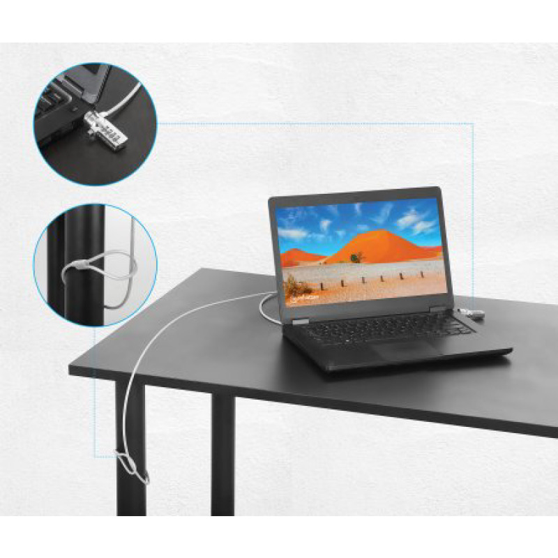 CANDADO LAPTOP /MANHATTAN/440448/COMBINACION 2.0M, 4 DIGITOS, PLATEADO image 7