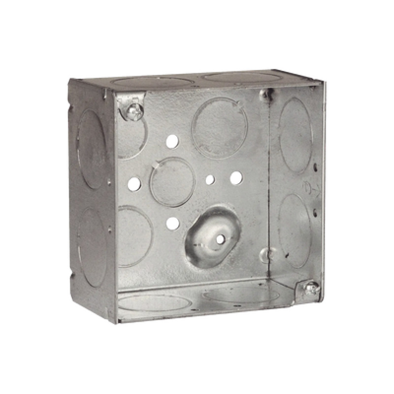 Caja Cuadrada Galvanizada de 4 x 4/ Profundidad de 2 1/8 /8 Entradas 1 3 Entradas 1/2 y  2 Entradas 3/4/ Soldada image 2
