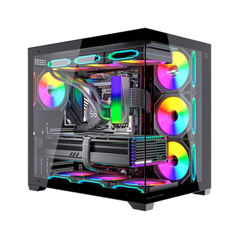 GABINETE BALAM RUSH GAMER MEDIA TORRE TANK CORE ULTRA GM925 ATX NEGRO