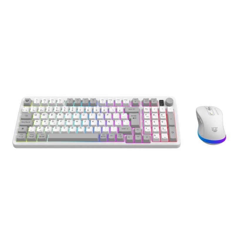 KIT GAMER BALAM RUSH SQUAD CONQUEST PRO KG525 / TECLADO Y MOUSE / DUAL / DONGLE USB - BT / ESPAÑOL / 97 TECLAS / RECARGABLE / ILUMINACION RGB / WIN / OPTICO / 7200 DPI AJUSTABLE / BLANCO / BR-940436