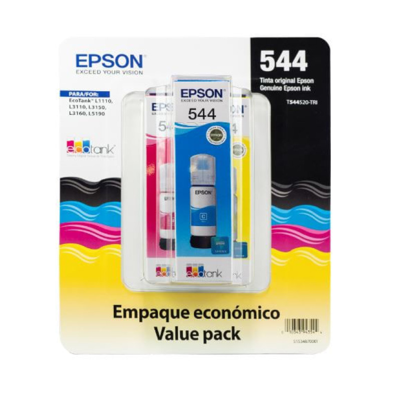 Kit de Tanque de Tinta Epson T544 Cian/Magenta/Amarillo