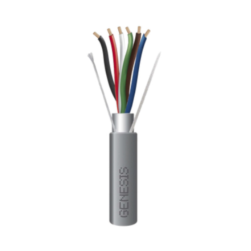 Bobina de 305 Metros de Cable  6 x 22 AWG / Blindado / Plenum de Color Gris / Aplicaciones de Audio Seguridad y Control