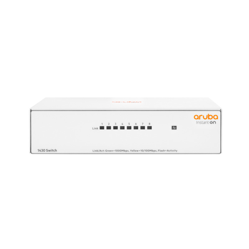 SWITCH HPE ARUBA R8R45A INSTANT ON 1430 CON 8 PUERTOS RJ45 10/100/1000 MBPS NO ADMINISTRABLE