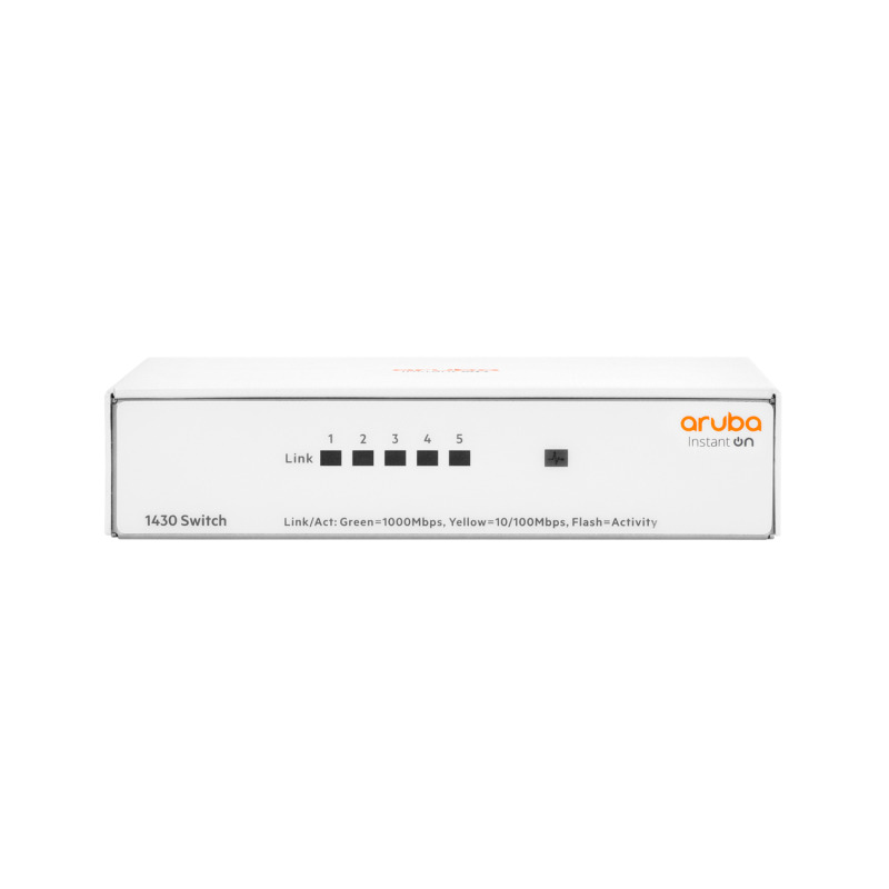SWITCH HPE ARUBA R8R44A INSTANT ON 1430 CON 5 PUERTOS RJ45 10/100/1000 MBPS NO ADMINISTRABLE