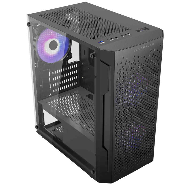 GABINETE GAMER BALAM RUSH ARTIC GI725 / MINI TORRE / MICRO ATX, MINI ITX / VENTILADOR RGB / PANEL CRISTAL TEMPLADO, METAL / NEGRO / BR-936118 image 3