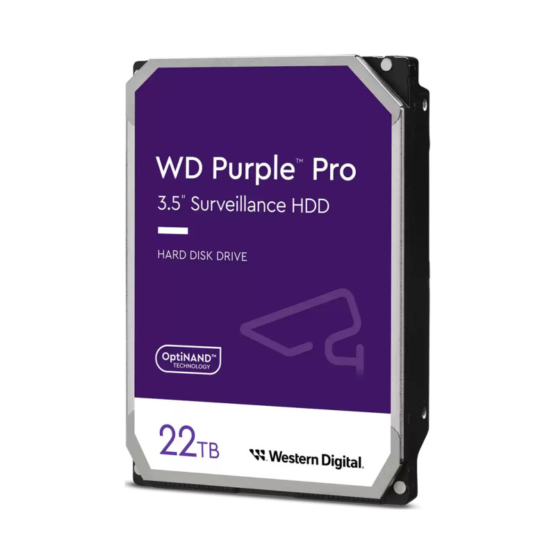 DISCO DURO INTERNO WD PURPLE PRO 22TB 3.5 ESCRITORIO SATA3 6GB/S 512MB 7200RPM 24X7 IA DVR NVR 1-16 BAHIAS 1-64 CAMARAS WD221PURP