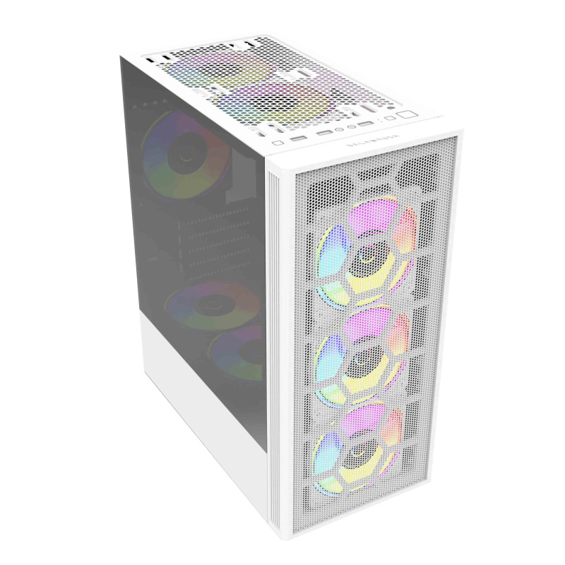 GABINETE BALAM RUSH DRAGONFLY MESH GM740 / MEDIA TORRE / ATX - MICRO ATX - MINI ITX / PANEL CRISTAL TEMPLADO/ ILUMUMINACION RGB / VENTILADOR RGB INCLUIDO / BLANCO / BR-935999 image 3
