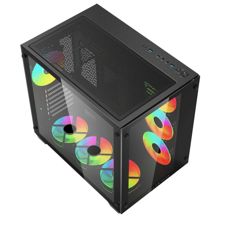 GABINETE GAMER BALAM RUSH TANK PRO GM930 / ATX - MINI TORRE / MICRO ATX - MINI ITX / PANEL CRISTAL TEMPLADO REMOVIBLE / VENTILADOR RGB / MALLA METALICA / 2 X SSD - 2 X HDD / NEGRO / BR-935944 image 3