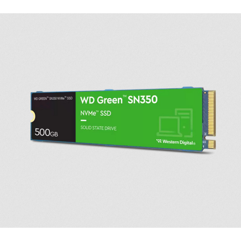 UNIDAD DE ESTADO SOLIDO SSD INTERNO WD GREEN SN350 500GB M.2 2280 NVME PCIE GEN3 LECT.2400MBS ESCRIT.1500MBS PC LAPTOP MINIPC WDS500G2G0C