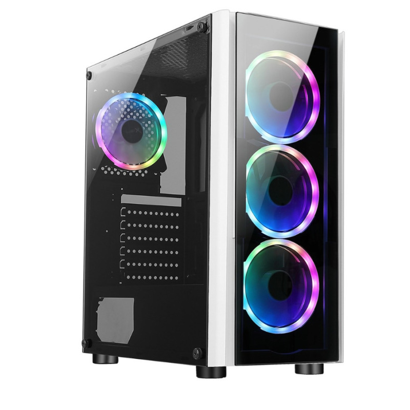 GABINETE XZEAL (XZCGB12W) ZX110-1,MICRO ATX,PANEL VIDRIO,1*USB 3.0,1*USB 2.0,3*VENTILADOR RGB,BLANCO
