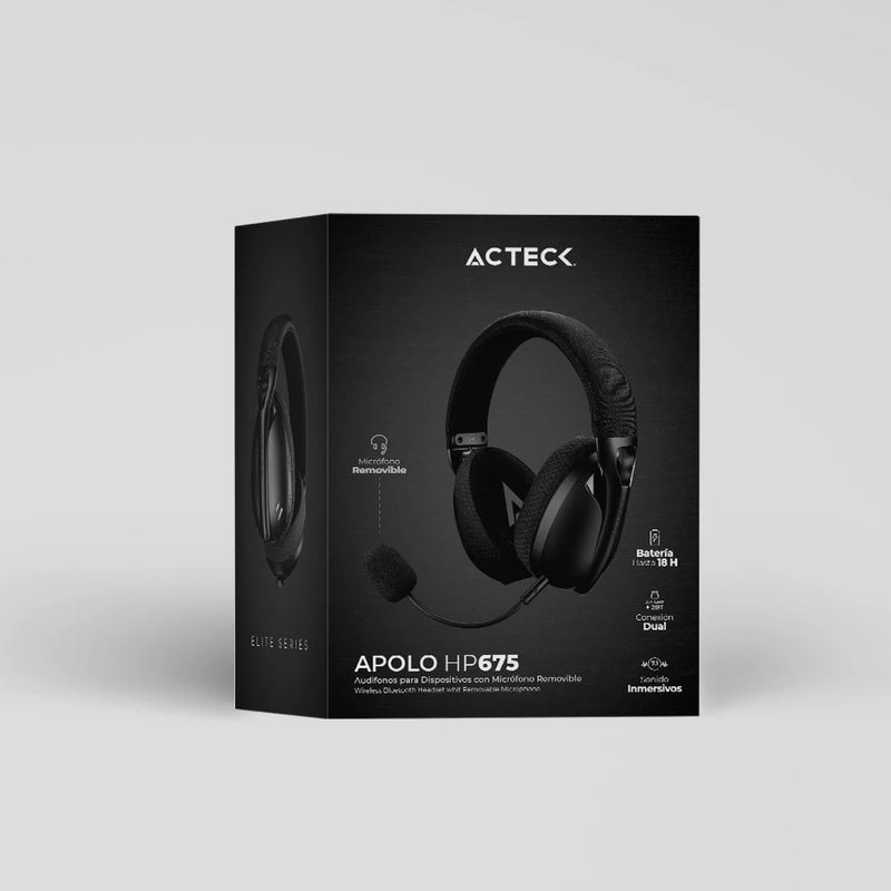 AUDIFONOS ACTECK APOLO HP675 / INALAMBRICA BLUETOOTH - ADAPTADOR USB / MICROFONO REMOVIBLE / DIADEMA AJUSTABLE / HASTA 18 HRS DE BATERIA / NEGRO / AC-935333 image 4