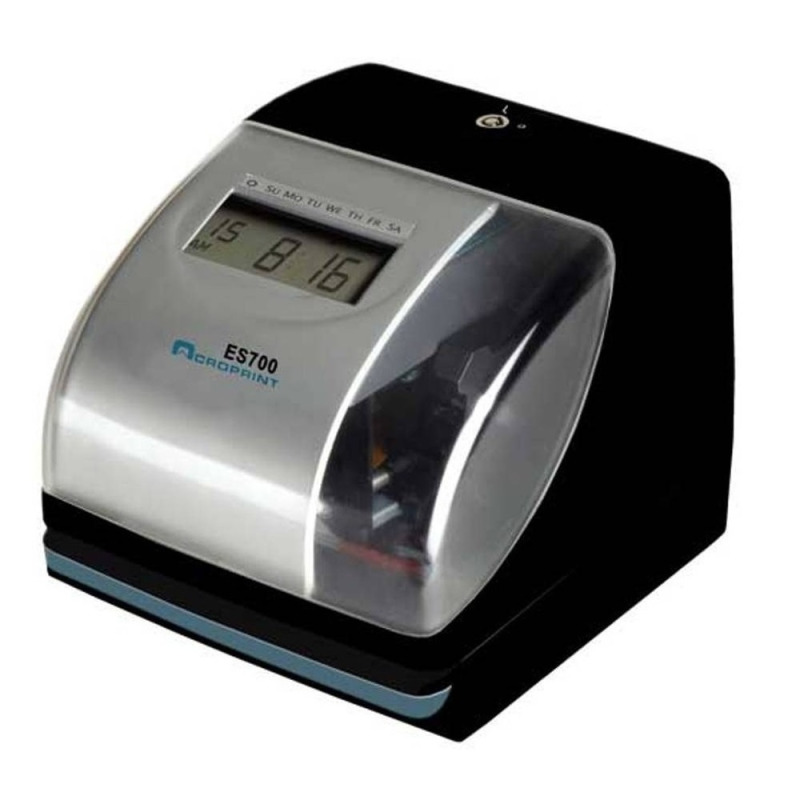 Acroprint ES700 Negro, Plata Tarjeta de tiempo Corriente alterna LCD