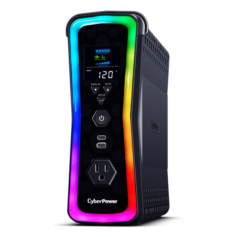 UPS CYBERPOWER GX150C2 1500VA 1000W 120V PFC ACTIVO RGB PANEL LCD USB-CX2 image 3